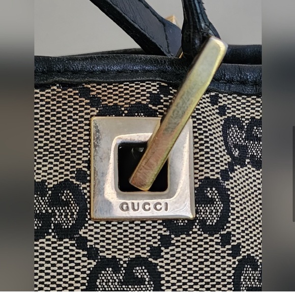 GUCCI Black and Tan Tote Bag - Picture 4 of 11